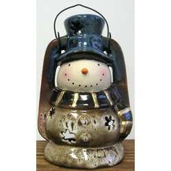 Item 127045 Small Brown Snowman Lantern