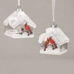 Item 134396 Bird House With Cardinal Ornament