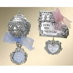 Item 134484 Silver Baby Rattle/Shoe Photo Frame Ornament