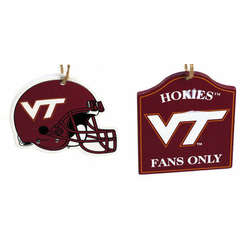 Item 141193 Virginia Tech Hokies Helmet/Fans Only Sign Ornament