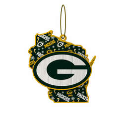 Item 143416 thumbnail Green Bay Packers Wood State Ornament
