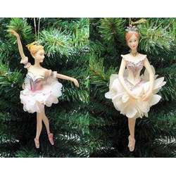 Item 147040 Ballerina With Pink/Cream Poof Skirt Ornament