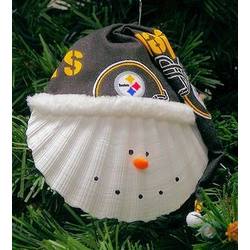 Item 151001 thumbnail Pittsburgh Steelers Snowman Scallop Shell Ornament