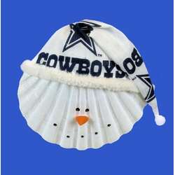 Thumbnail Dallas Cowboys Snowman Scallop Shell Ornament
