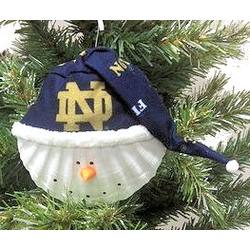 Item 151010 thumbnail University of Notre Dame Fighting Irish Snowman Scallop Shell Ornament