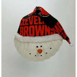 Thumbnail Cleveland Browns Snowman Shell Ornament