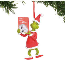 Item 156313 Grinch With Book Ornament