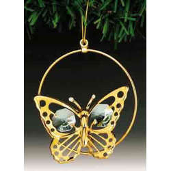 Item 161005 Gold Crystal Butterfly Ornament