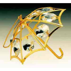 Item 161015 thumbnail Gold Crystal Umbrella Ornament