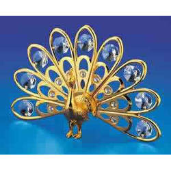 Item 161018 Gold Crystal Peacock Ornament
