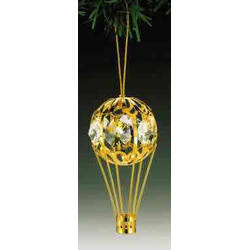 Item 161047 Gold Crystal Hot Air Balloon Ornament