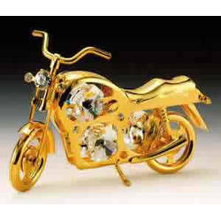 Item 161065 Gold Crystal Motorcycle Ornament
