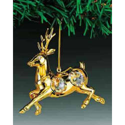 Item 161112 Gold Crystal Deer Ornament