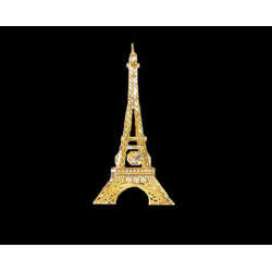 Item 161164 Gold Crystal Eiffel Tower Ornament