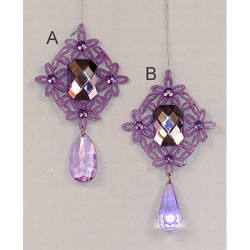 Item 170425 Purple Prism Brooch Dangle Ornament 