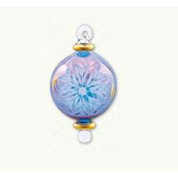 Item 186122 Blue/Gold Floral Ball Ornament