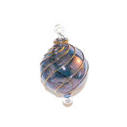 Item 186140 Blue Ball With Embedded Curves Ornament