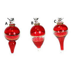 Thumbnail Christmas Red Finial/Upside Down Raindrop Ornament