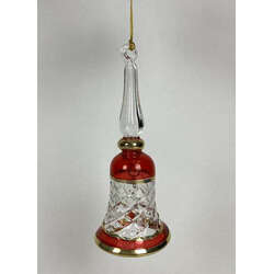 Thumbnail Christmas Red Sm Crystal Cut Bell Ornament