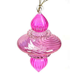 Item 186882 PINK ORGANIC LUSTER DISC WITH BULB POINTS ORN