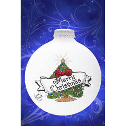 Item 202158 Christmas Tree With Merry Christmas Banner Ornament