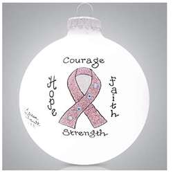 Item 202163 Pink Ribbon Breast Cancer Ornament