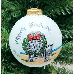Thumbnail Myrtle Beach Beach Chair Christmas Wreath Ornament