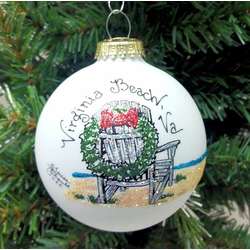 Thumbnail Virginia Beach Chair With Christmas Wreath Ornament