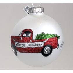 Item 202223 Red Truck With Merry Christmas Banner/Christmas Tree Ornament