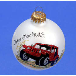 Thumbnail Outer Banks, NC Red Jeep Ornament