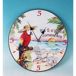 Item 207113 It's 5 O'Clock Somewhere Macaw Wall Clock