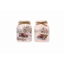 Item 212026 Country Christmas Jar With Bow