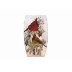 Item 212048 Christmas Cardinals Medium Pre-lit Vase