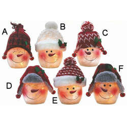 Item 212296 Pre-Lit Get Your Merry On Snowman Votive With Hat