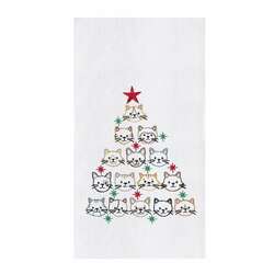 Thumbnail Cat Face Christmas Tree Towel