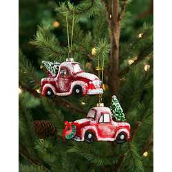 Item 245150 Pickup Truck With Tree Ornament