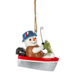 Thumbnail Snowman Fishing Ornament