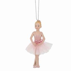 Item 261574 Ballerina In Pink Dress With Bow Ornament