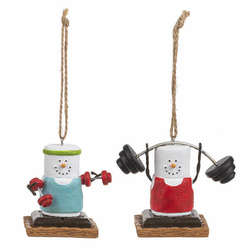 Item 262180 S'mores Weightlifter Ornament