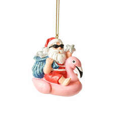 Item 262393 Inflatable Flamingo Santa Ornament