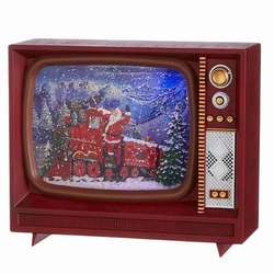 Item 281368 Lighted Musical Santa Express Water TV