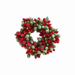 Item 281554 Red & Green Berry Candle Ring