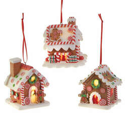 Thumbnail Lighted Gingerbread House Ornament