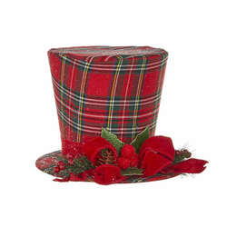 Item 282188 Red Plaid Top Hat With Bow