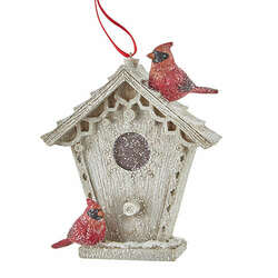 Thumbnail Cardinal and Bird House Ornament