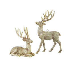 Item 282300 Gold Glitter Deer Ornament