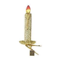 Item 282378 Clip-on Gold Glittered Candle Ornament