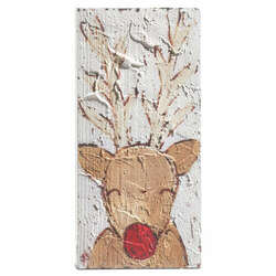 Thumbnail Reindeer Textured Wood Block