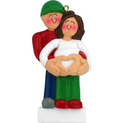 Item 289307 Man With Pregnant Female With Brown Hair Ornament