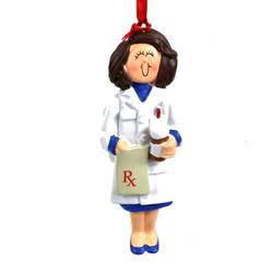 Item 289318 Female Pharmacist With Brown Hair Ornament